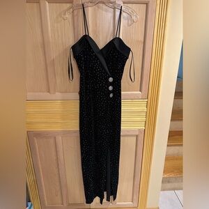 Women’s navy blue sparkly ballgown (size 8 petite)